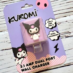🆕️ SANRIO KUROMI 3.1 AMP DUAL PORT WALL CHARGER 💜